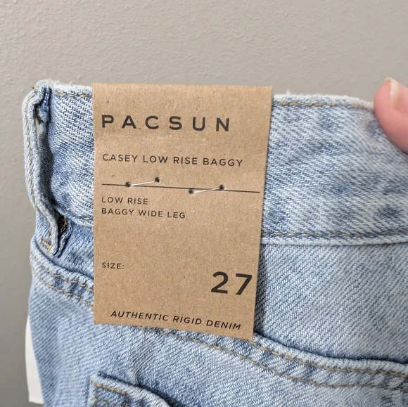 PacSun Low Rise Wide Leg Jeans Baggy Ligh Blue - Picture 3 of 3